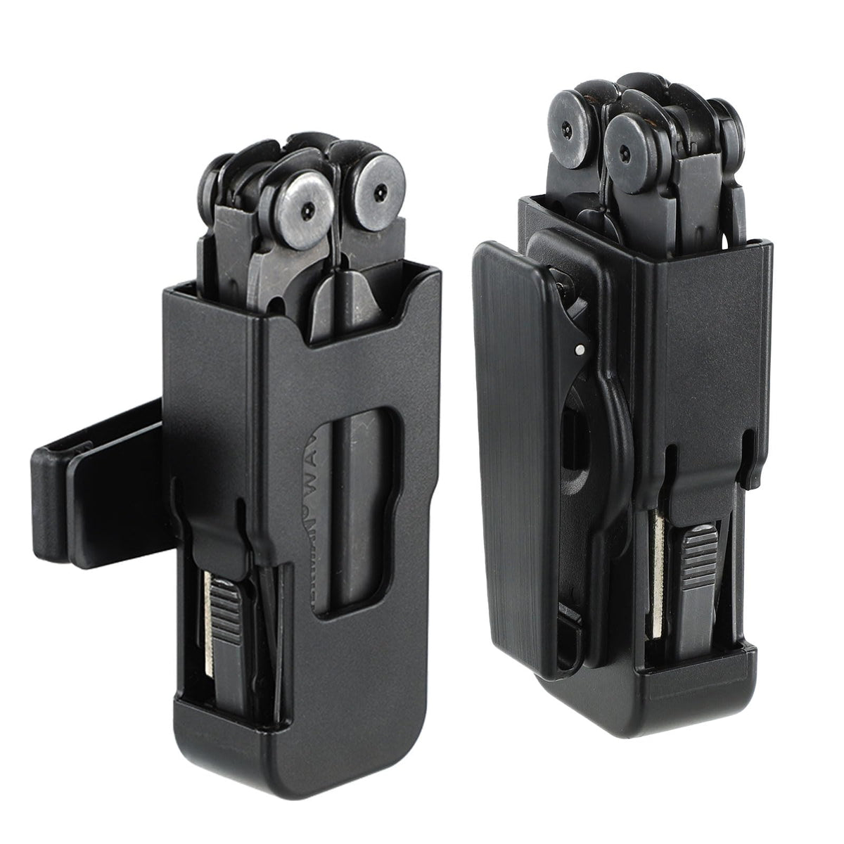 ClaspVital Wave 360 rotating clip holster for secure belt access during outdoor work.