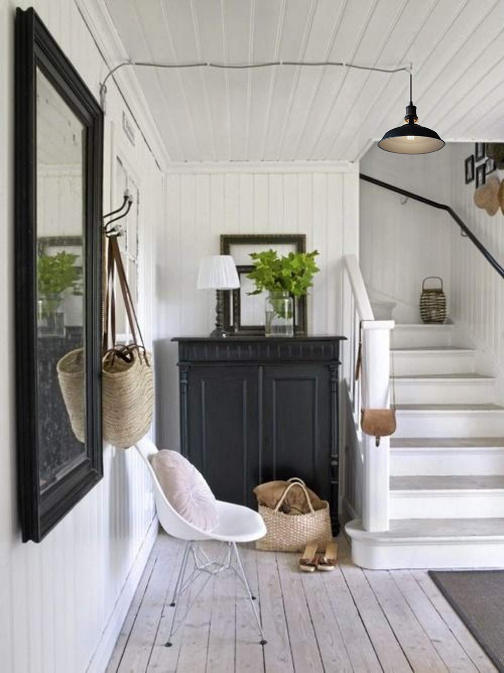 CLAXY barn pendant seen from above, open-top design for brighter diffusion