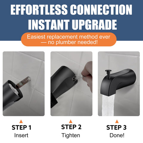 Claywie universal tub spout enhances bath time with reliable performance.
