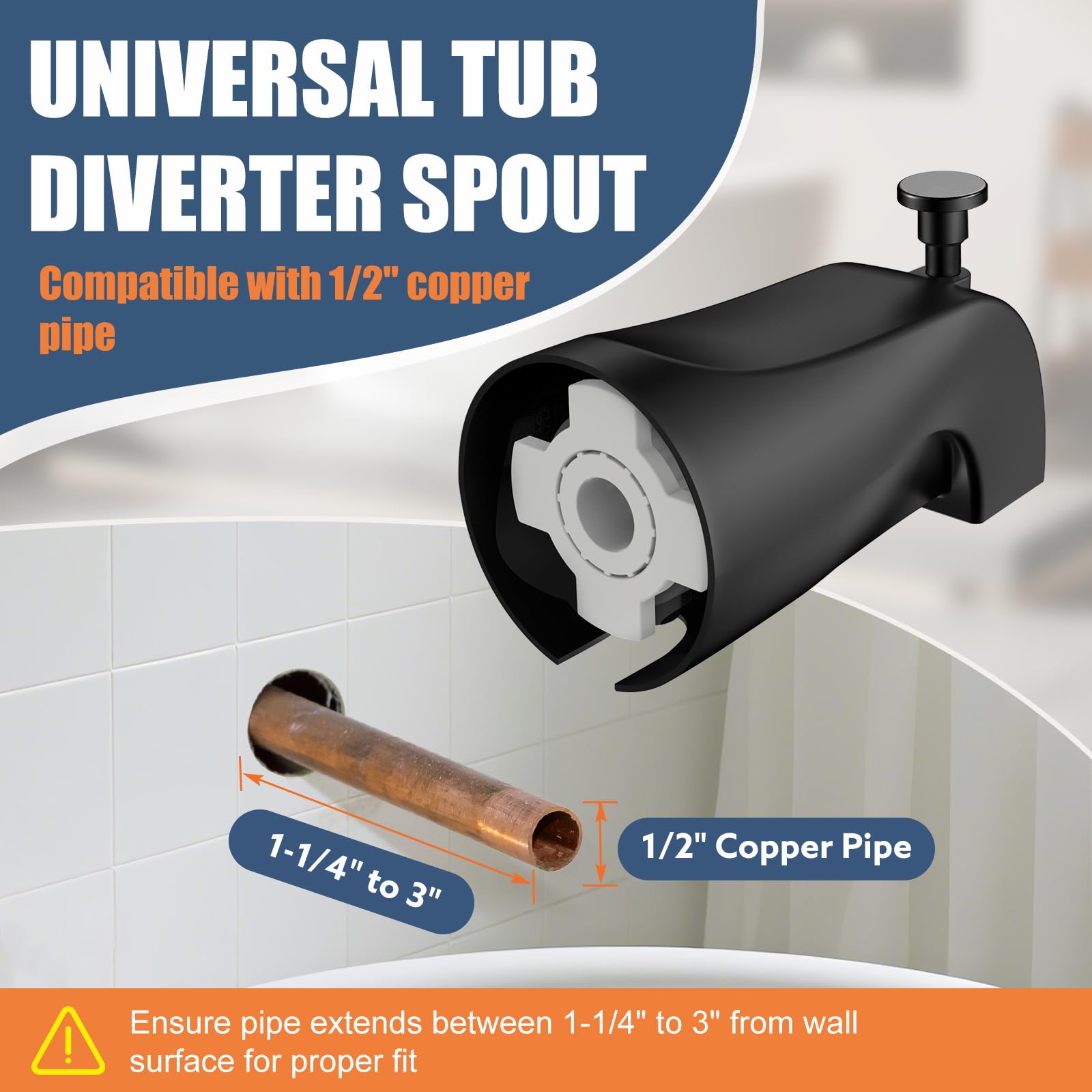 Claywie easy DIY installation tub spout with included wrench and components.