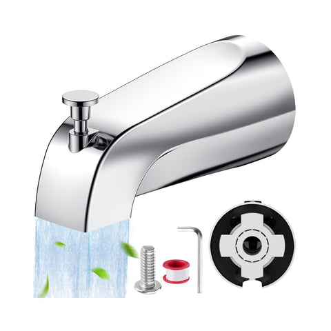 Claywie universal bathtub spout with diverter showing slip-fit connection and upgrade potential