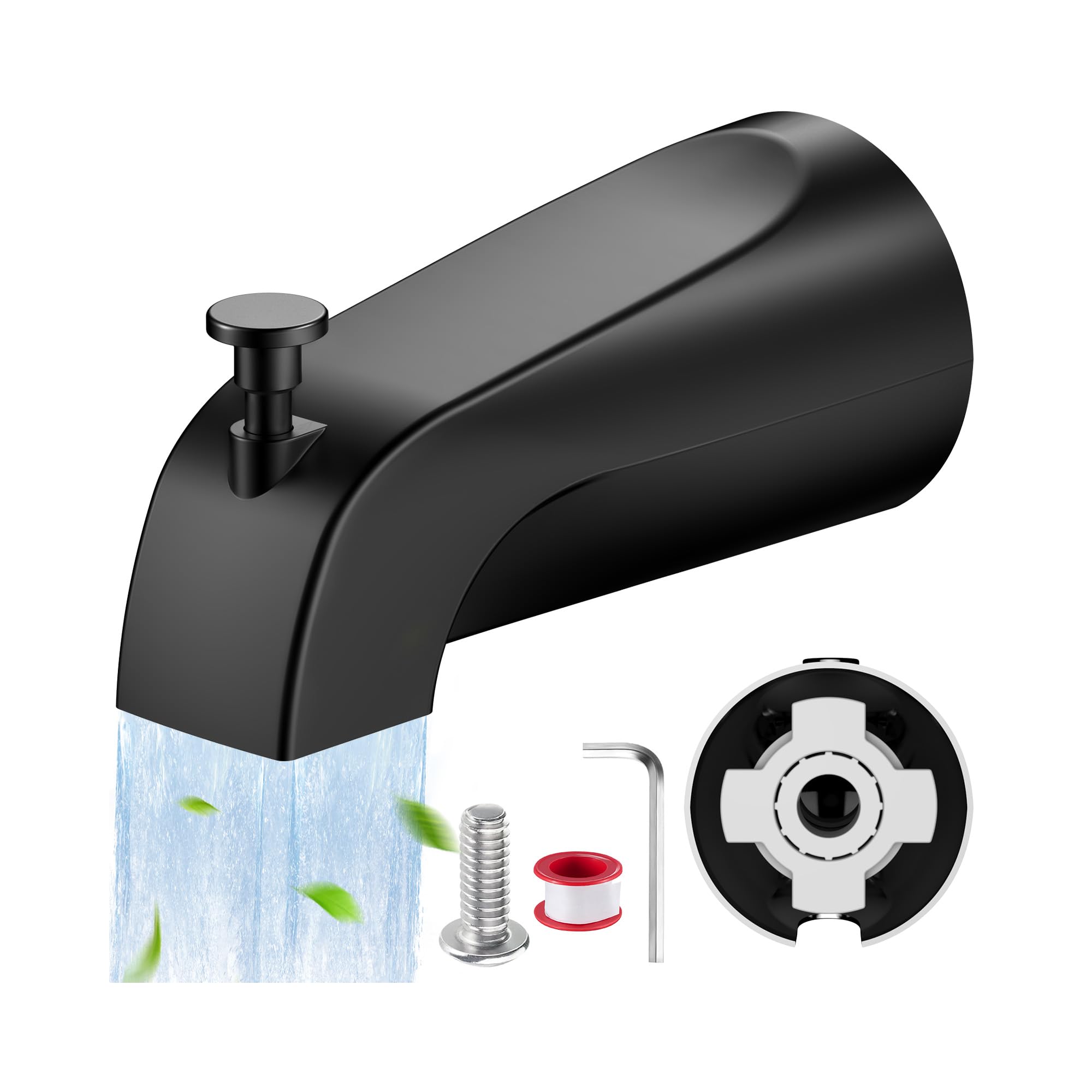 Claywie universal slip-fit tub spout with diverter for secure fit and smooth water flow.