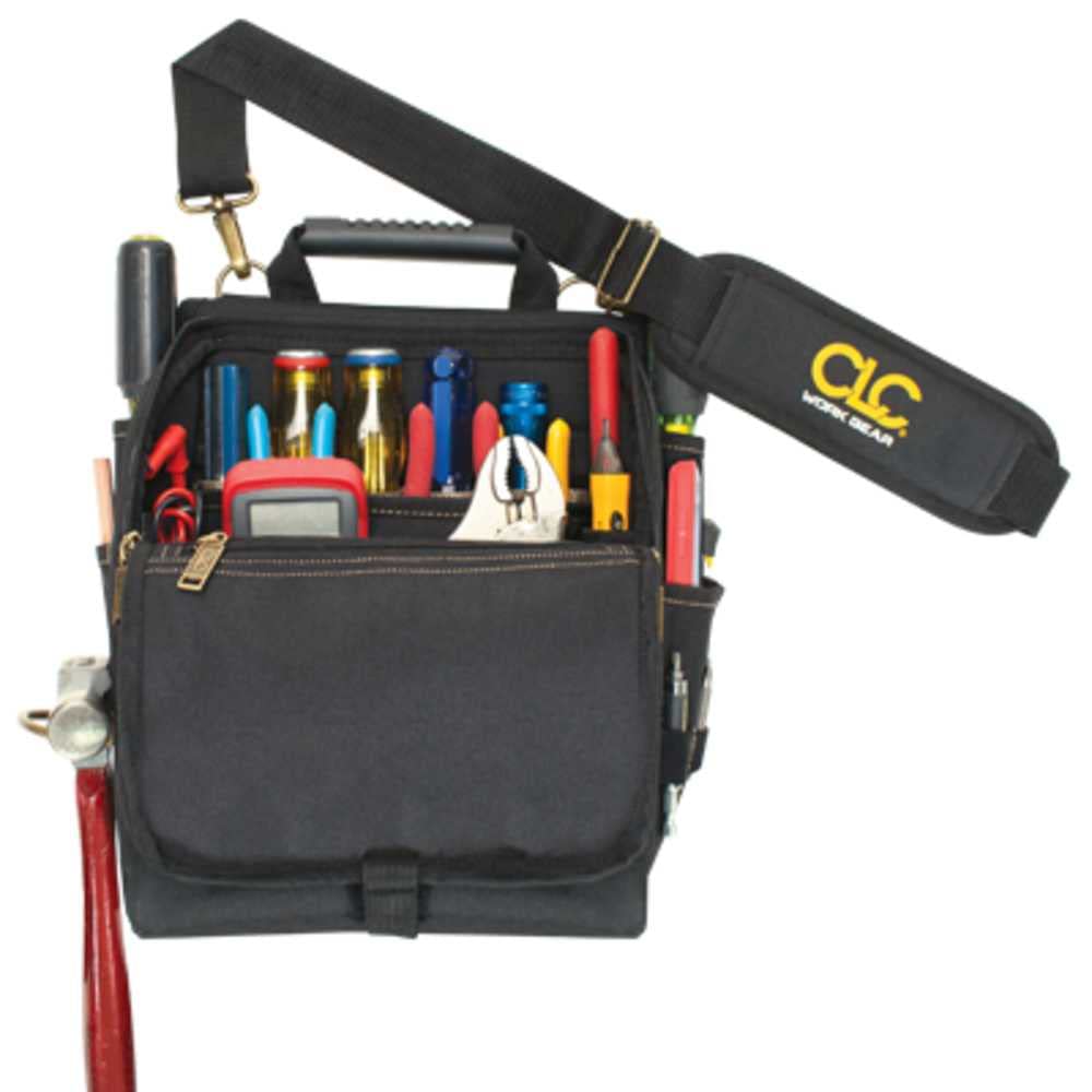 CLC Custom Leathercraft 1509 open-top view demonstrates zippered top flap security