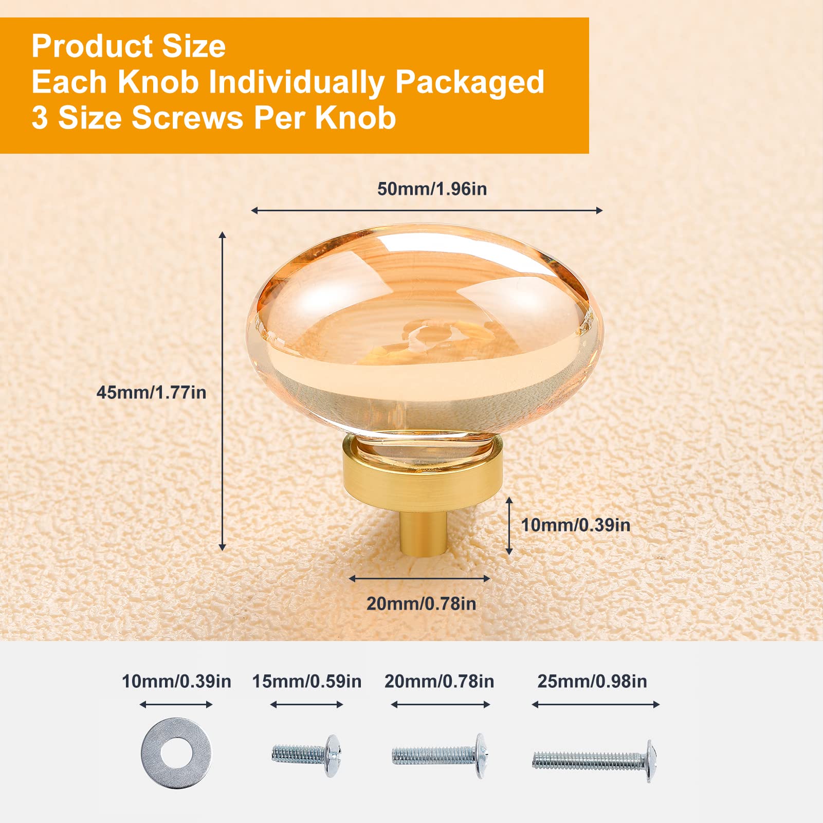 CLCTK 8-pack dresser knobs oval gold update handles with radiant shine.