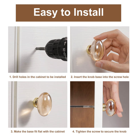 CLCTK 8pcs cabinet knobs oval wrapped for protection and easy installation.