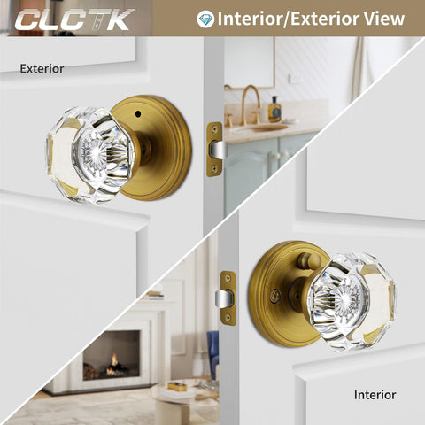 CLCTK bathroom-bedroom lock knob with inside thumb turn ensures secure routine use.