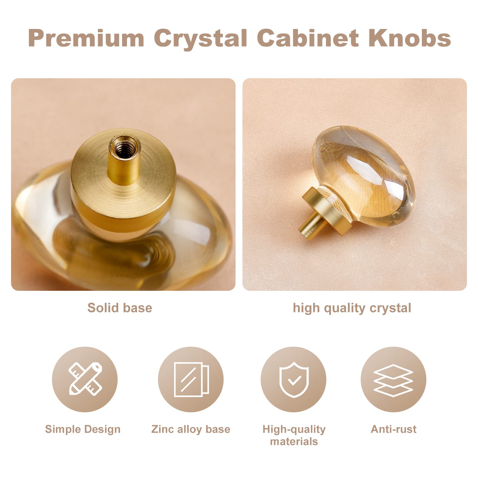 CLCTK brass hardware pull knob oval pack elevates storage with refined, durable hardware.