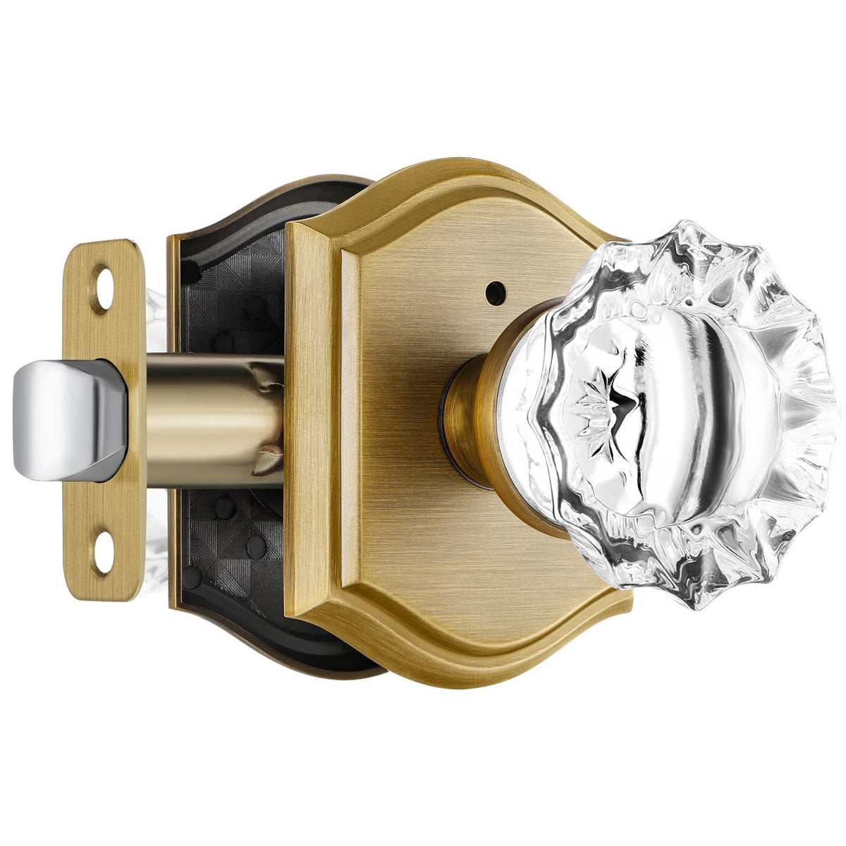 CLCTK glass door knob with privacy crystal for bedroom use