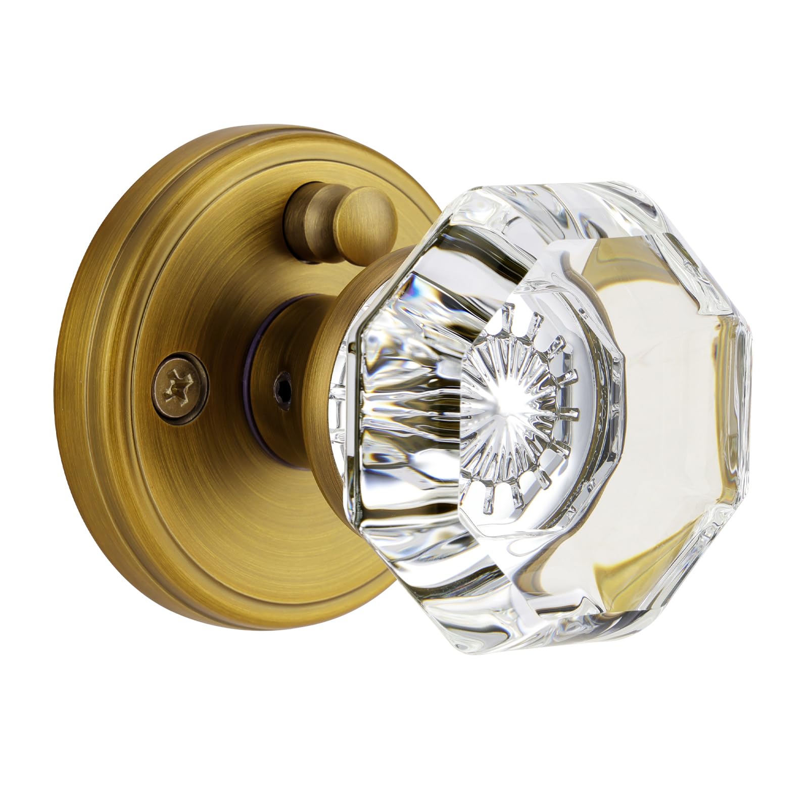 CLCTK privacy octagon door knob provides interior locking for bathroom or bedroom privacy.