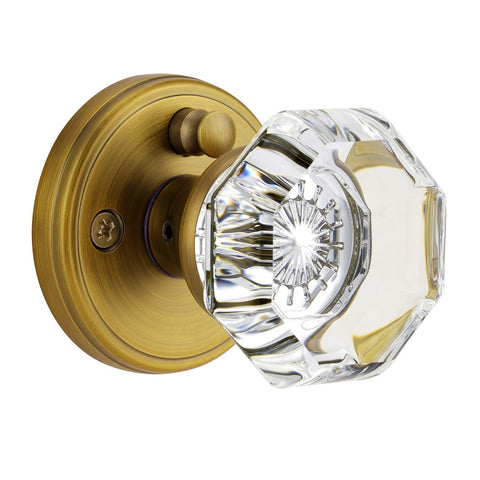 CLCTK privacy octagon door knob provides interior locking for bathroom or bedroom privacy.