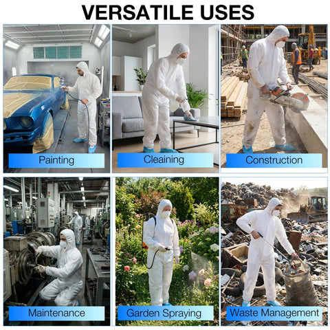 Cleaing lightweight SMS polypropylene keeps wear soft and comfortable during tasks.