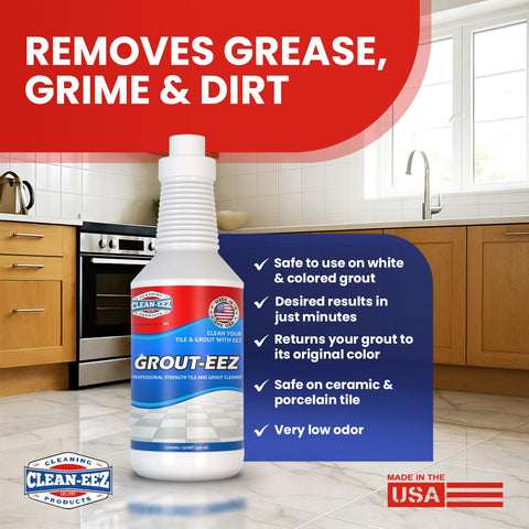 Closeup of flip-top cap on Clean-eez grout cleaner bottle