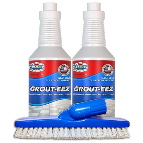 Grout lines look cleaner and brighter after using Clean-eez