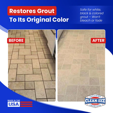 Clean-eez Grout-eez beveled brush head reaches narrow grout lines