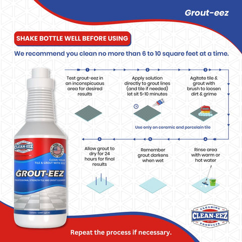Clean-eez Grout-eez cleaning kit use in a home tiling project