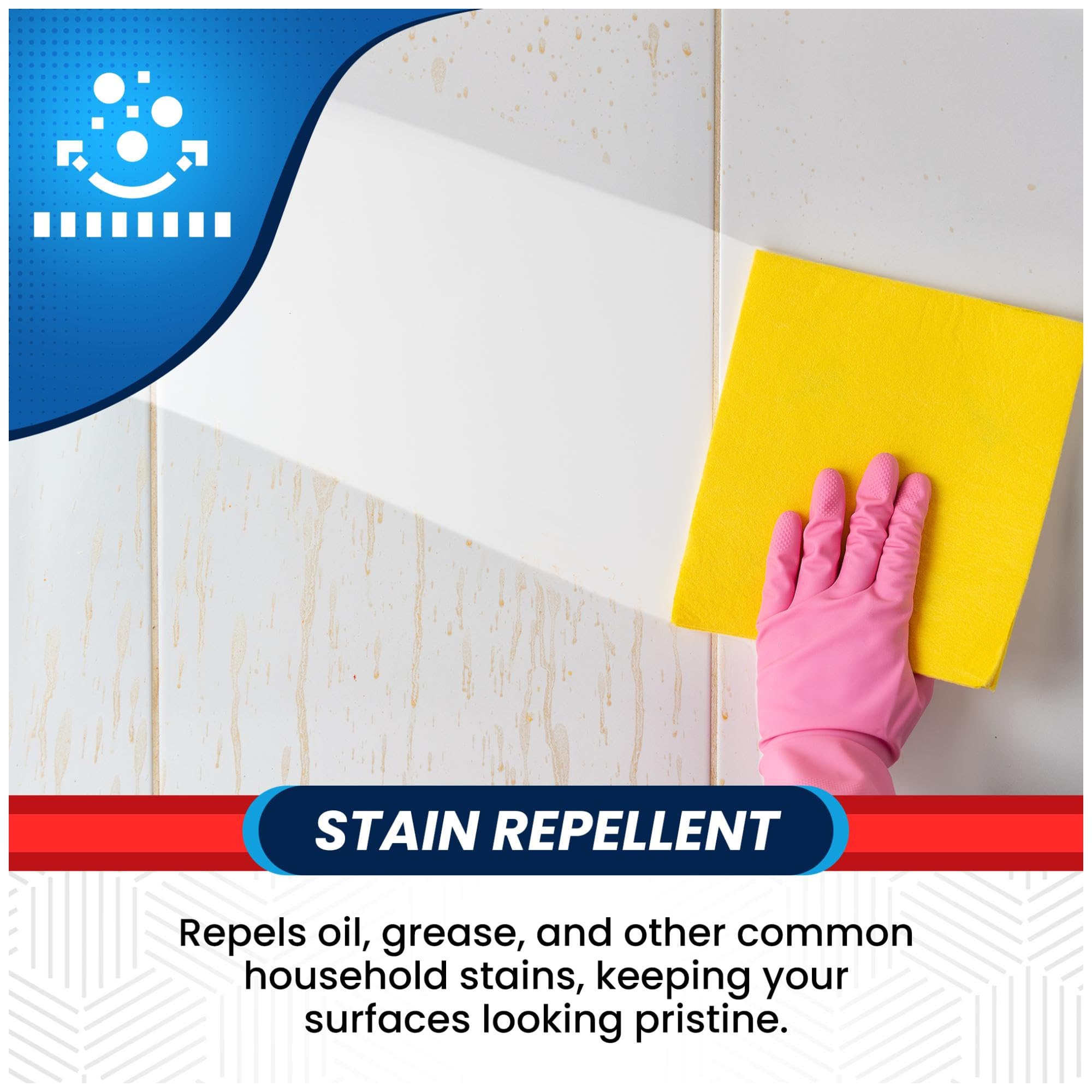 Oil barrier close-up demonstrates Clean-eez Grout Sealer defending against oil-based stains.