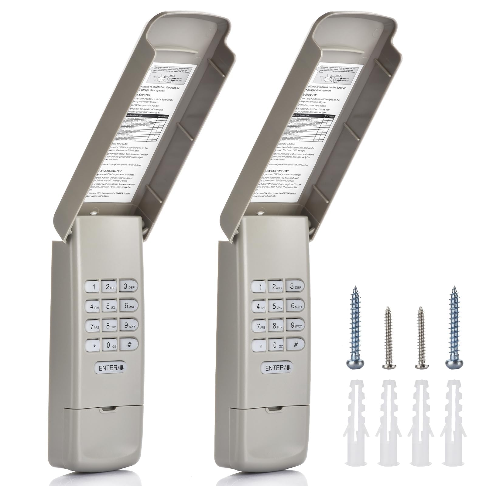 Cleantt garage keypad demonstrates compatibility with LiftMaster/Chamberlain/Craftsman models for easy entry.