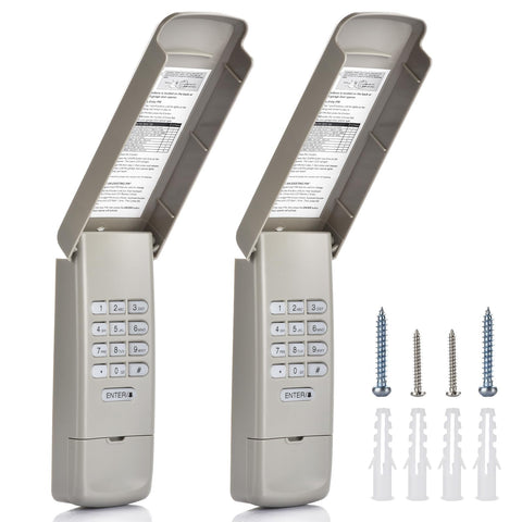 Cleantt garage keypad demonstrates compatibility with LiftMaster/Chamberlain/Craftsman models for easy entry.