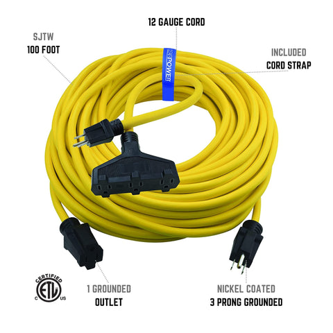 Clear Power CPCO90003 three-outlet adapter enabling flexible power distribution for tools and equipment.