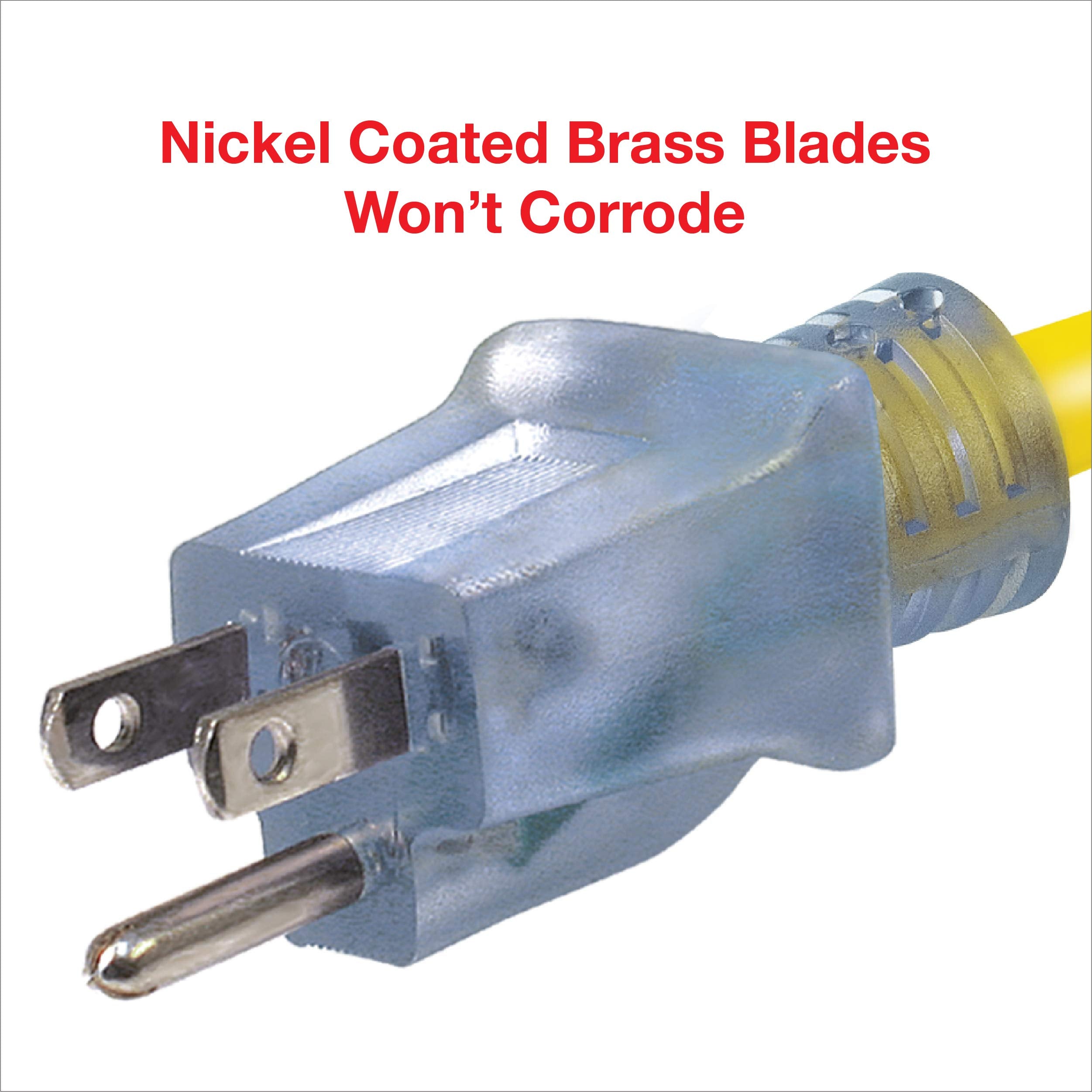Clear Power flame-retardant extension cord for added safety on site.