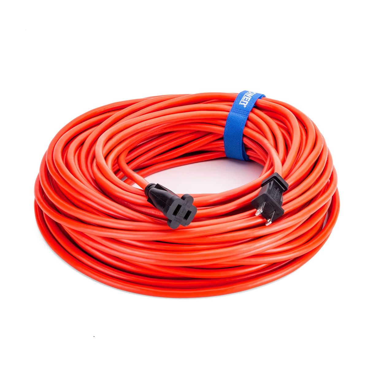 Clear Power orange 100ft extension cord ready for outdoor power needs