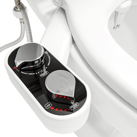 CLEAR REAR bidet attachment installs under the toilet seat for a quick upgrade