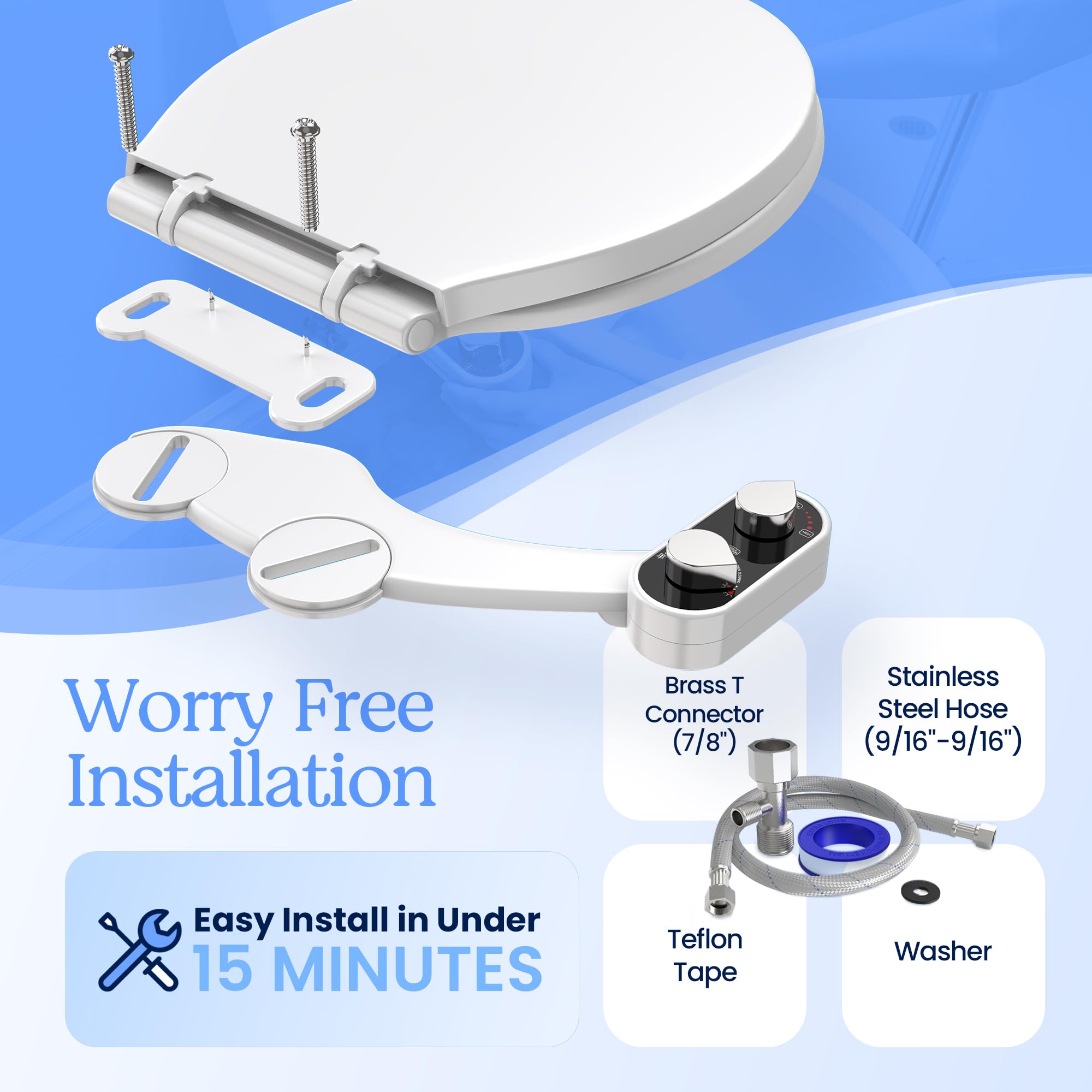 CLEAR REAR elongated toilet compatibility ensures a snug fit