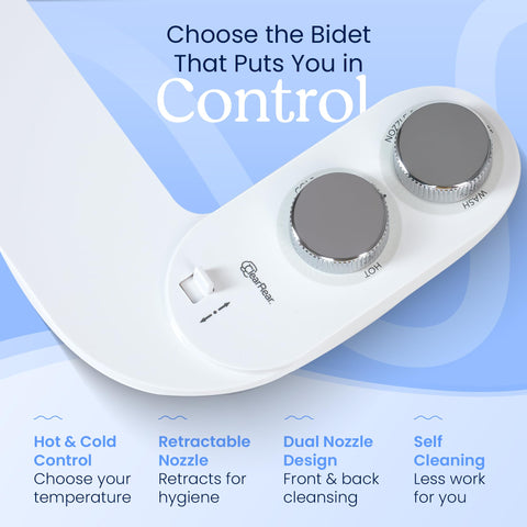 CLEAR REAR hygienic guard protects the nozzles when not in use.
