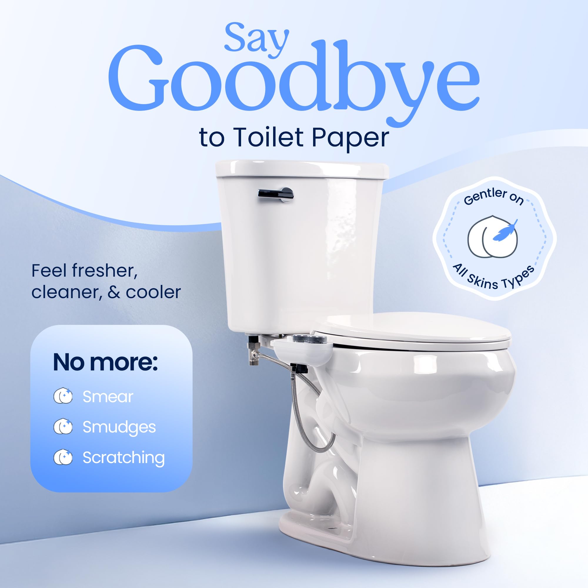 CLEAR REAR adjustable water temperature control for customized cleansing.