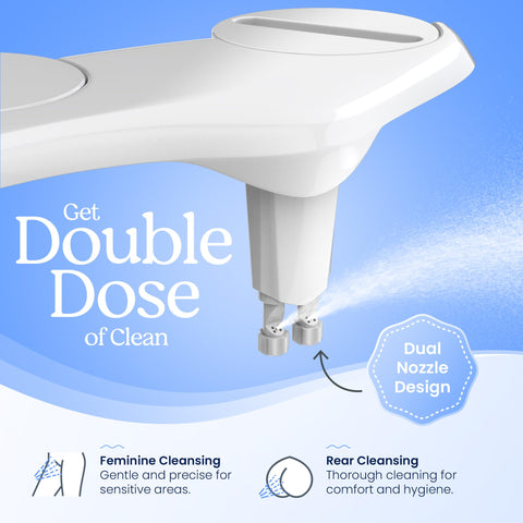 CLEAR REAR easy installation on most elongated toilets with no tools required