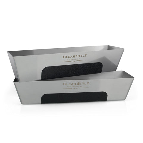 CLEAR STYLE stainless steel mud pan 14-inch overview for durable drywall finishing