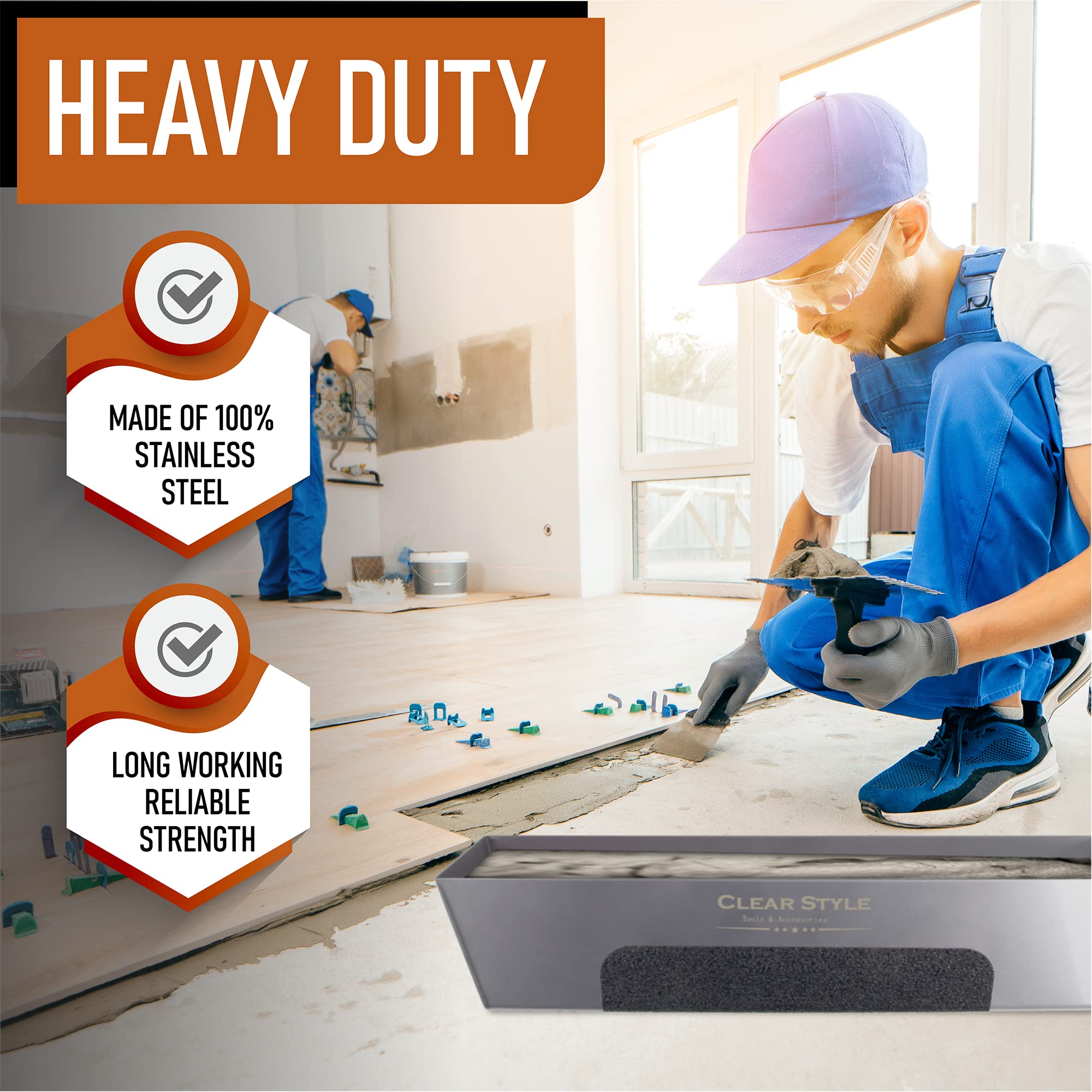 CLEAR STYLE rust-resistant stainless steel stands up to repeated drywall work