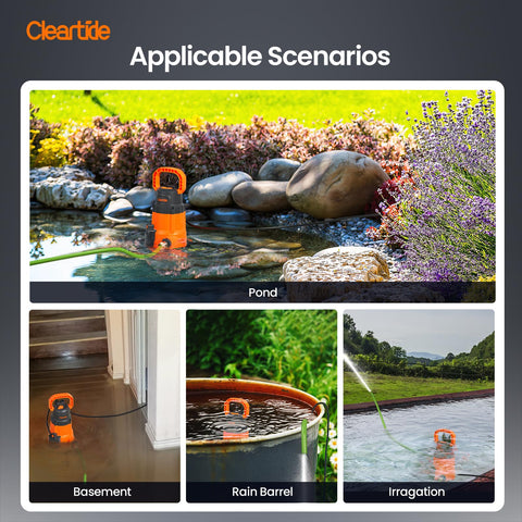 Cleartide setup in basement scenario ready for drainage.