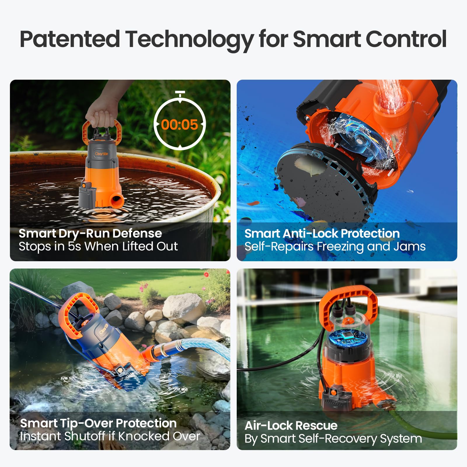 Cleartide airlock release button enables fast maintenance.