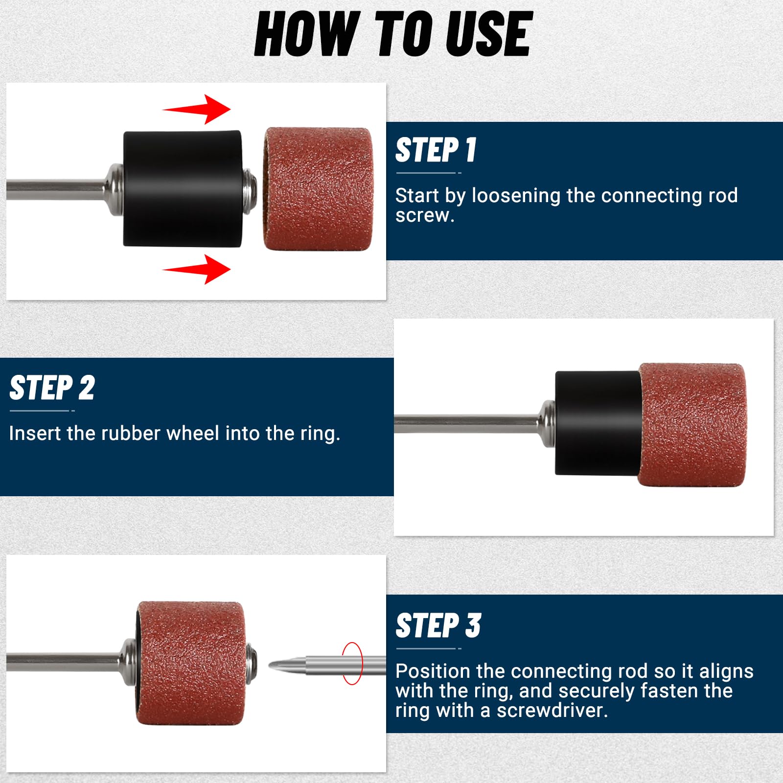 Clebay self-tightening drill chucks for quick, slip-free band changes.