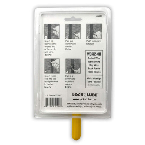Clip Bender in action securing a T-post fence clip