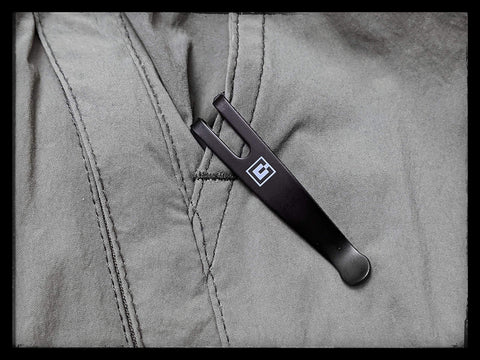 SwissQlip securely retains the tool in-pocket for ready access