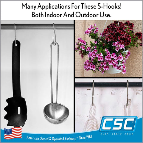 Clip Strip S Hooks keep closet clothes neatly suspended and accessible.