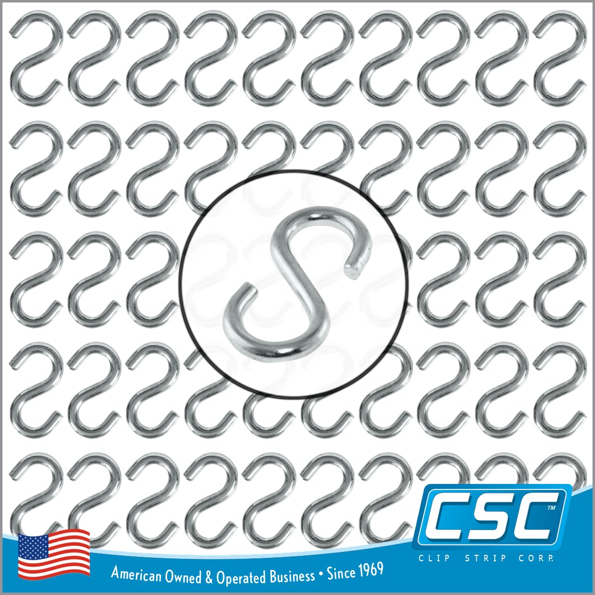 Clip Strip S Hooks pack closeup showing durable stainless steel for versatile hanging