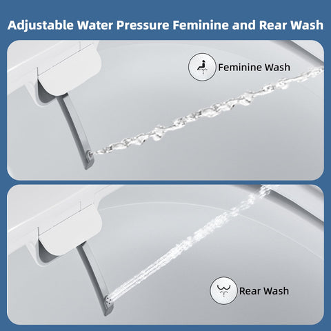 Clirass bidet seat adjustable-water-pressure for personalized cleansing feel.