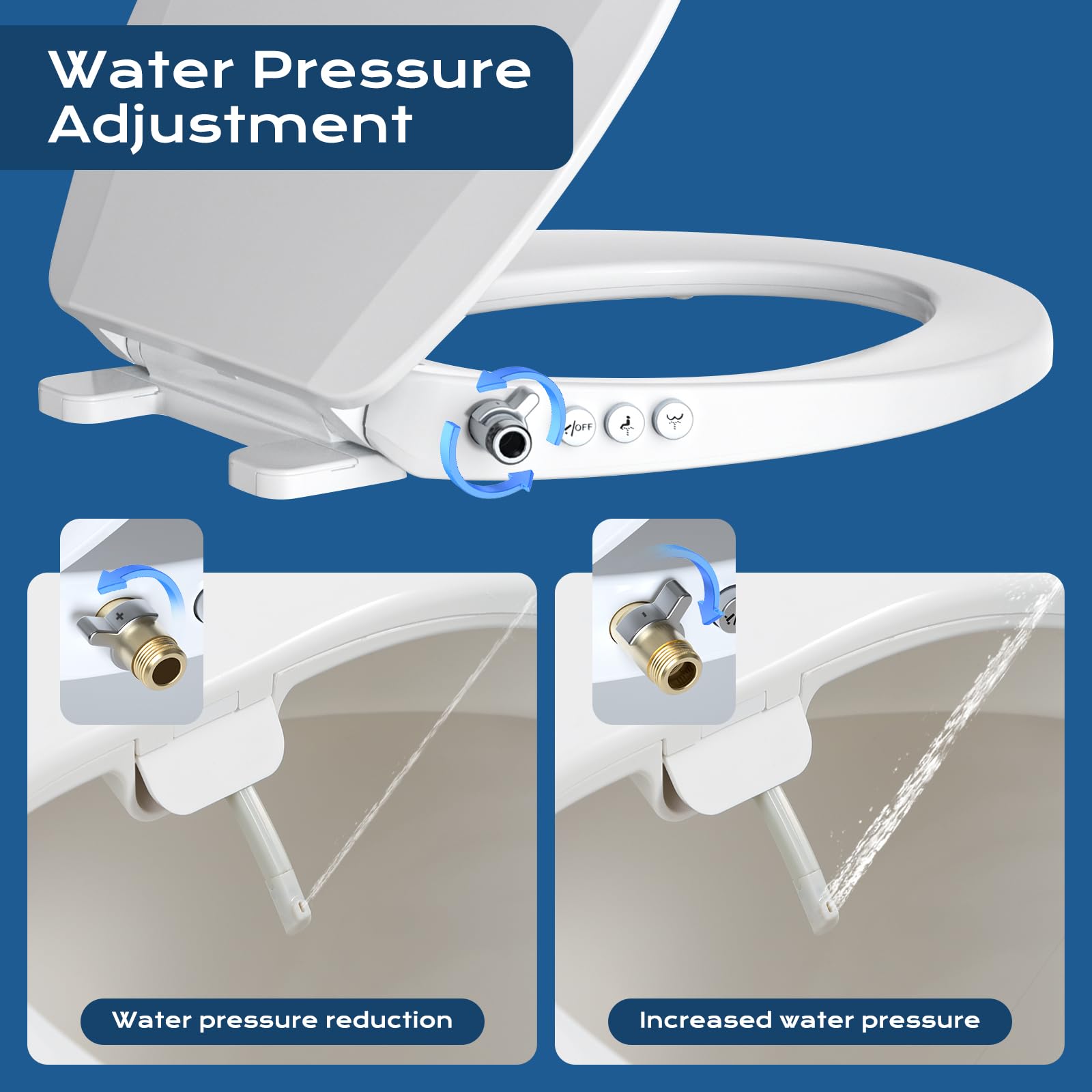 Clirass bidet seat anti-slip bumpers reduce shifting.