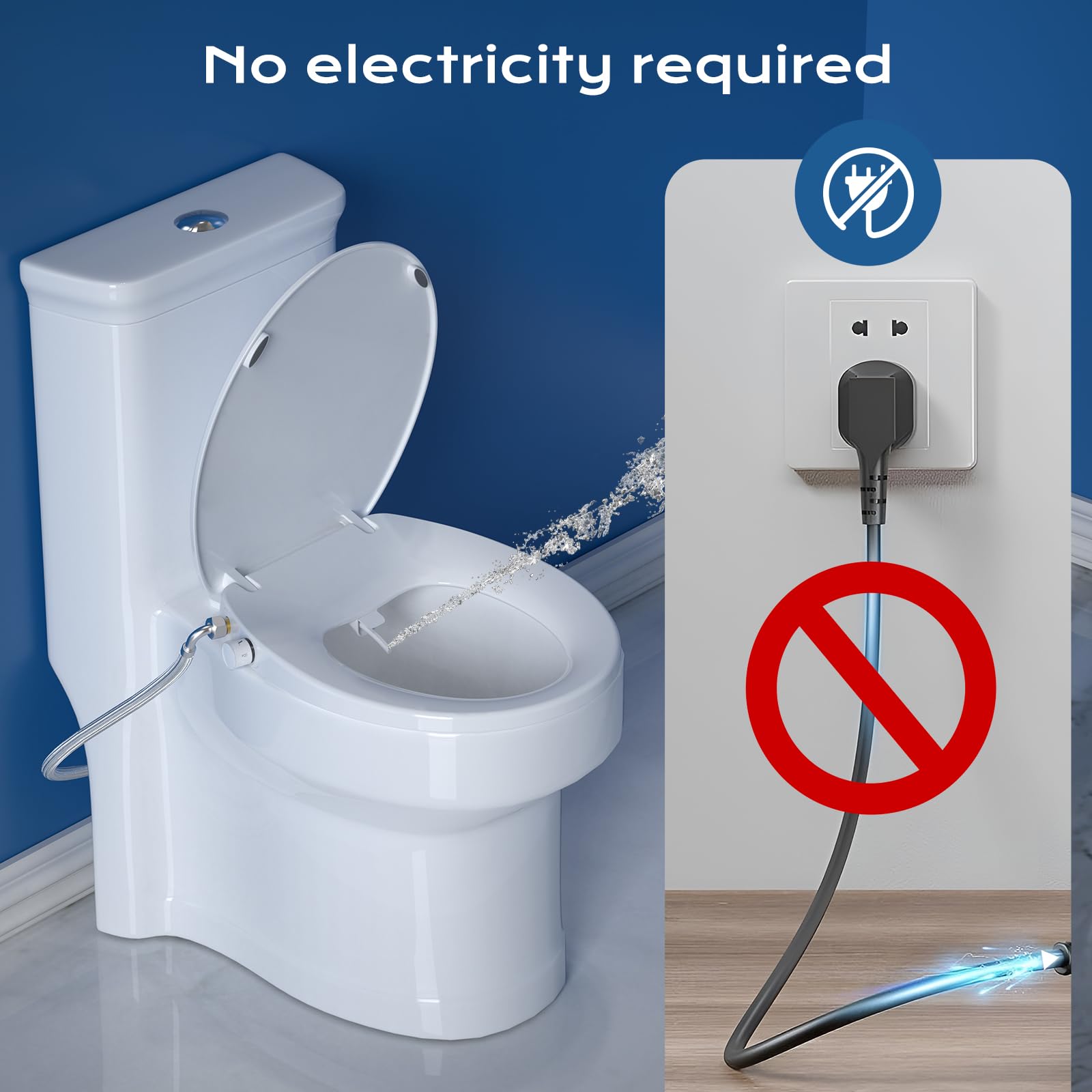 Clirass bidet seat brass inlet connection for durable water supply.