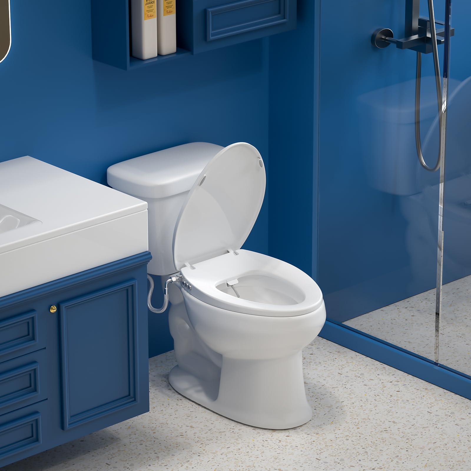 Clirass bidet seat controls-button enables intuitive operation for all users.