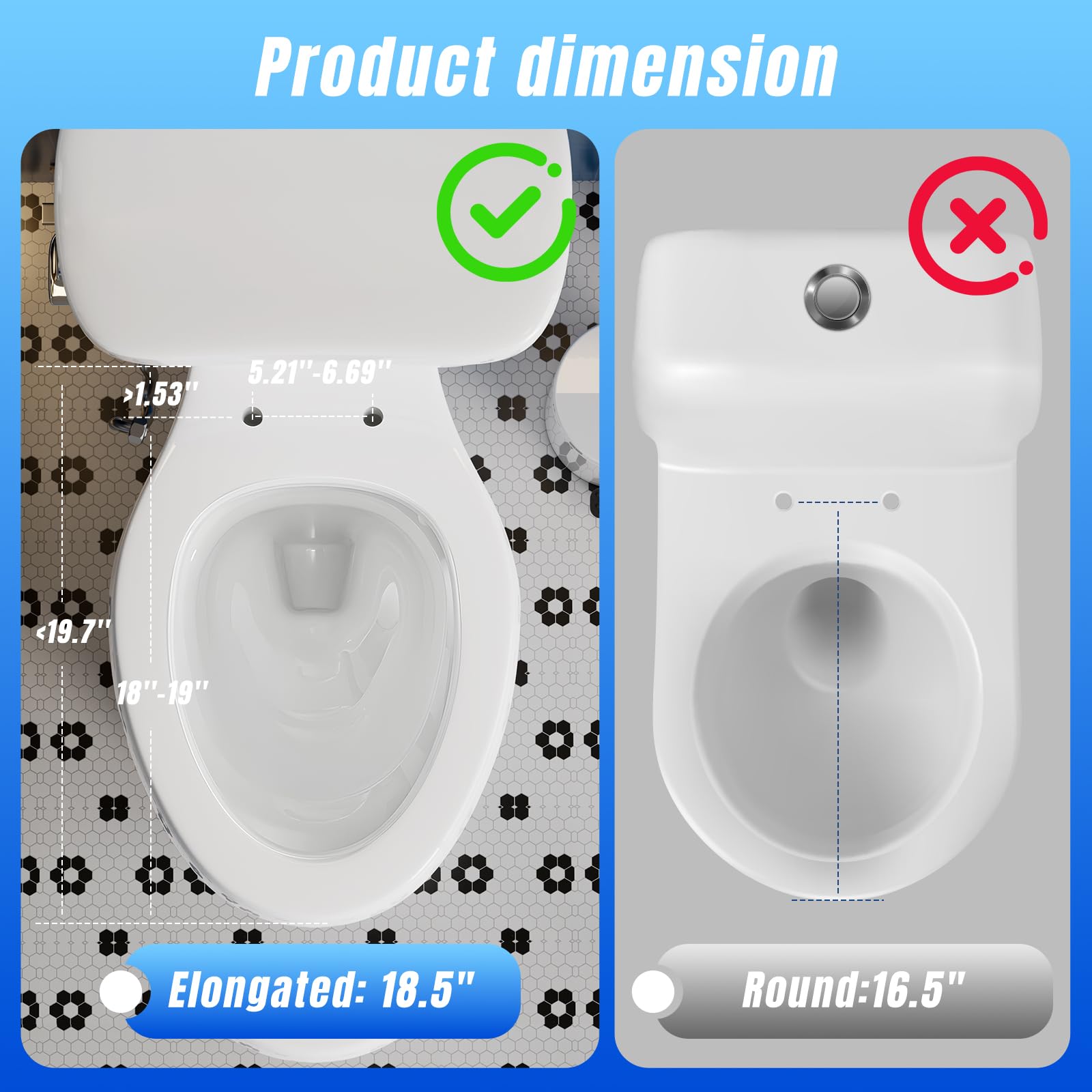 Clirass easy-install kit fits most elongated toilets in minutes