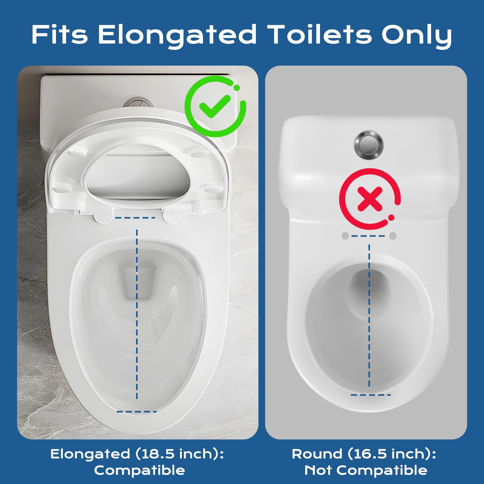 Clirass bidet seat elongated-fit ensures compatibility with most elongated toilets.