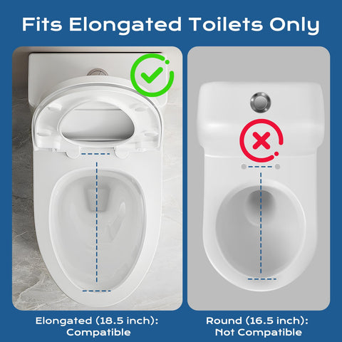 Clirass bidet seat elongated-fit ensures compatibility with most elongated toilets.