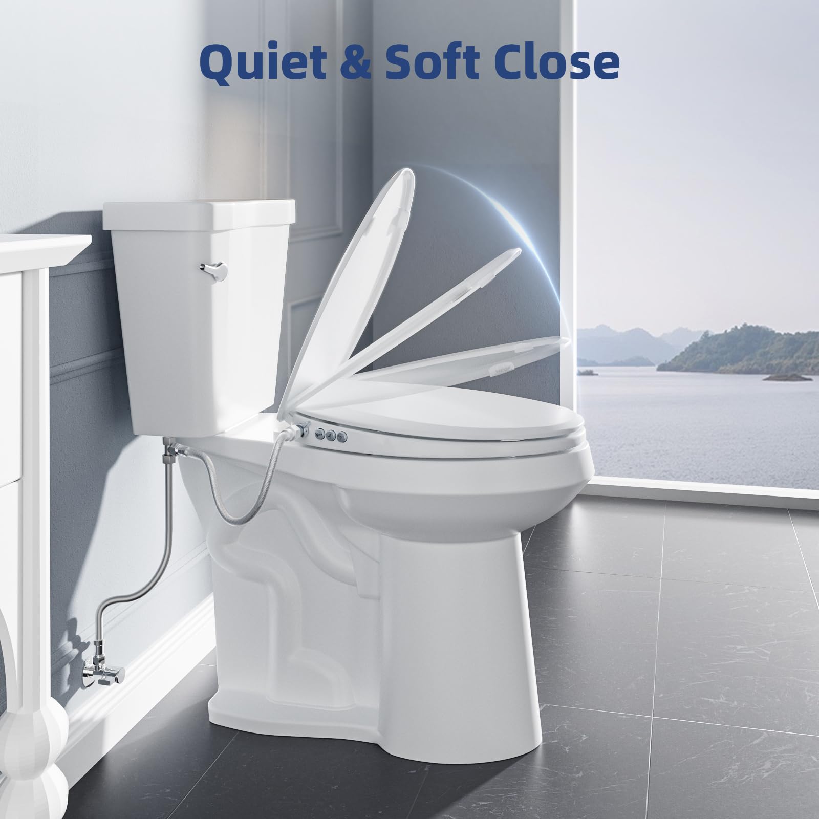 Clirass bidet seat shows feminine wash option for comfortable cleansing.