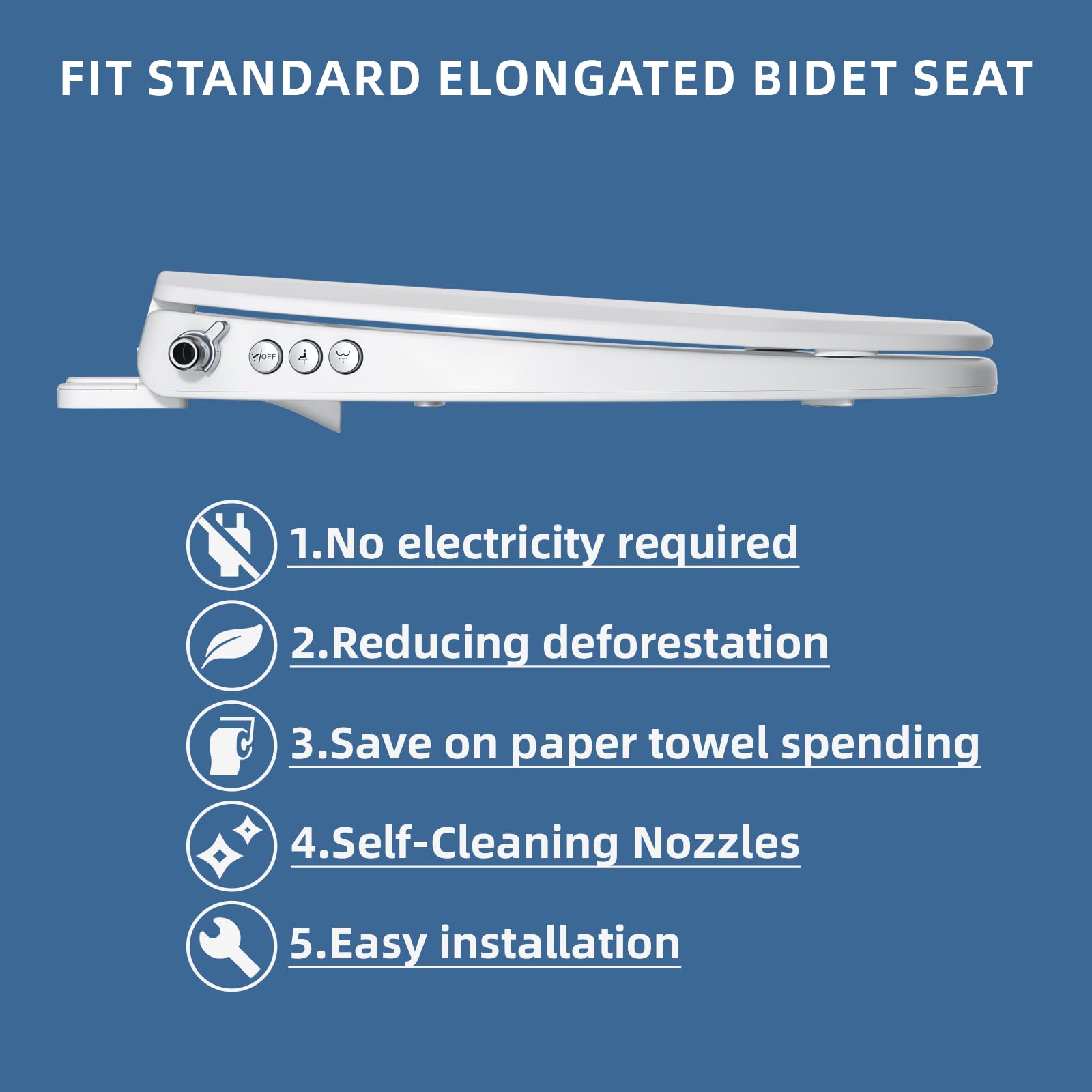 Clirass bidet seat quiet-close lid keeps bathroom peaceful and neat.