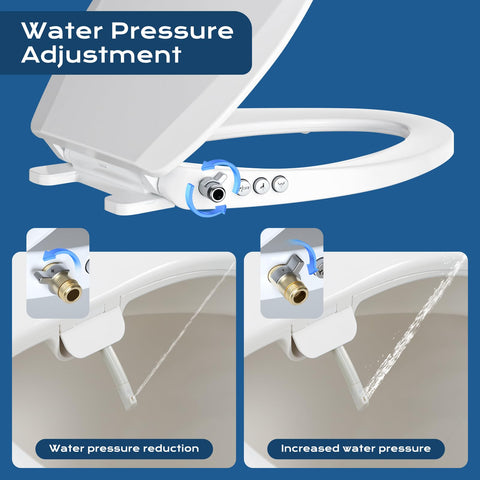 Clirass bidet seat nozzle retracts behind protective door for hygienic storage.