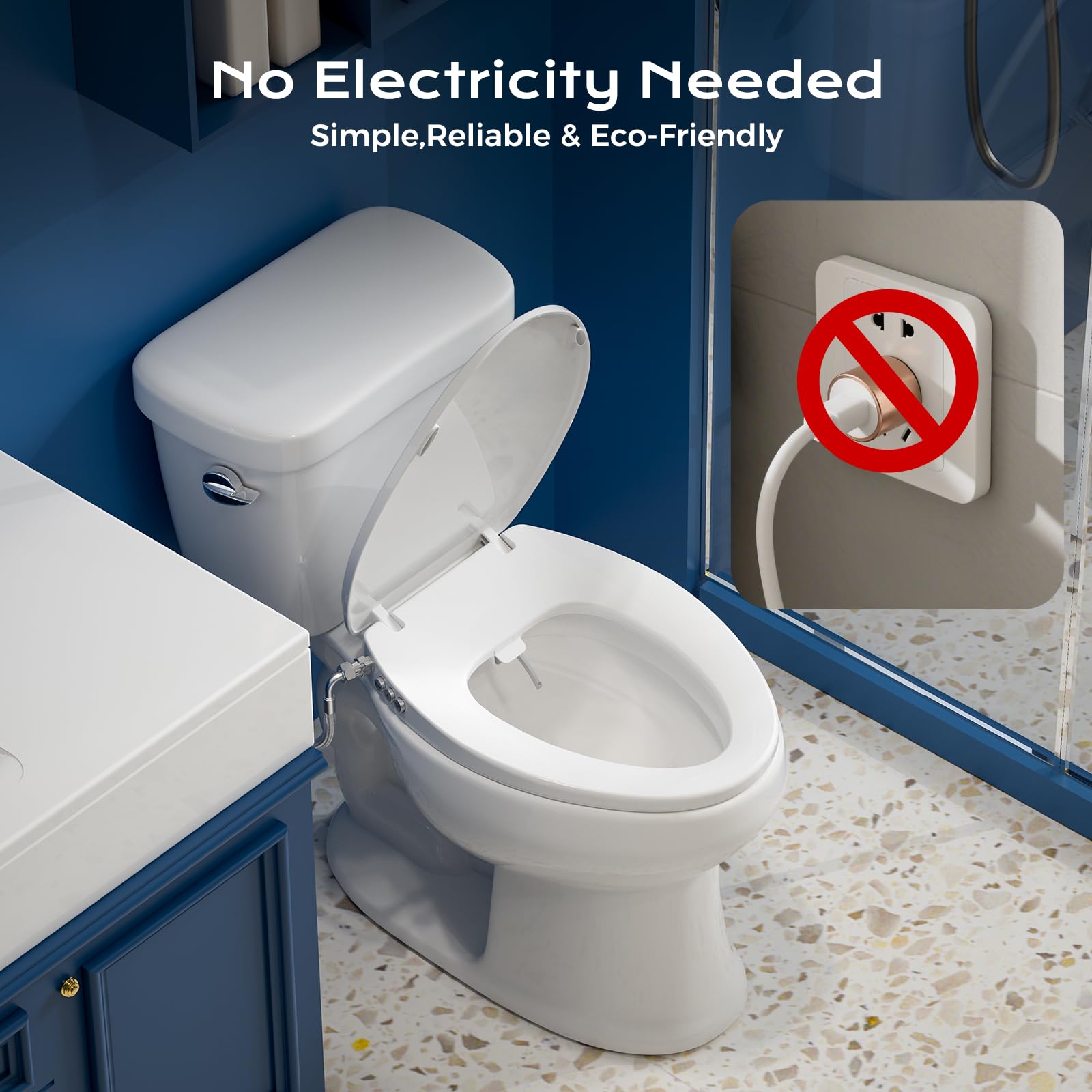 Clirass bidet seat soft-close lid reduces noise and wear.